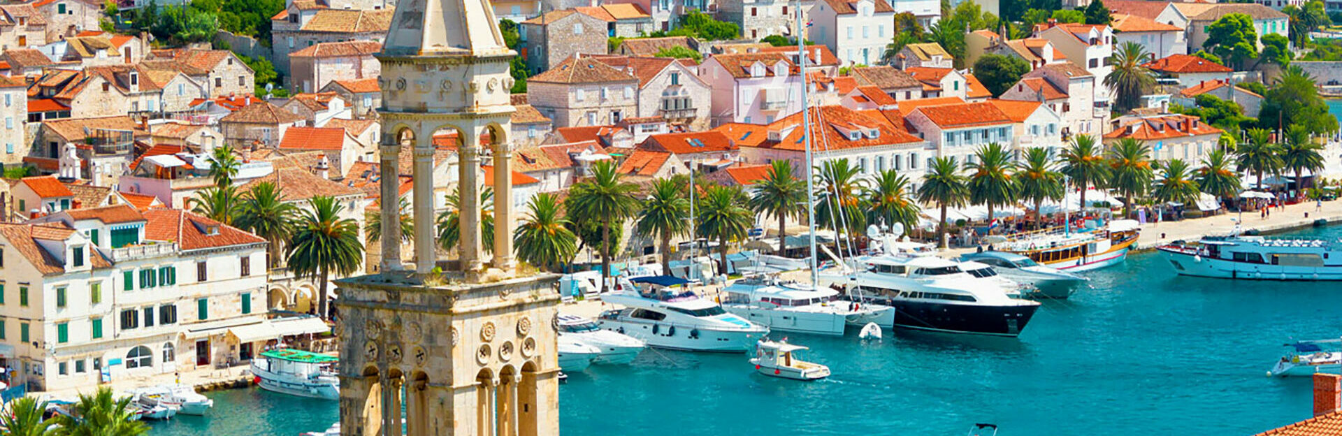 view to a Hvar city marina