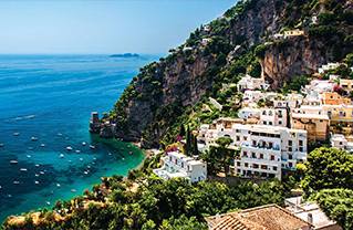 view to Positano and Amalfi coast