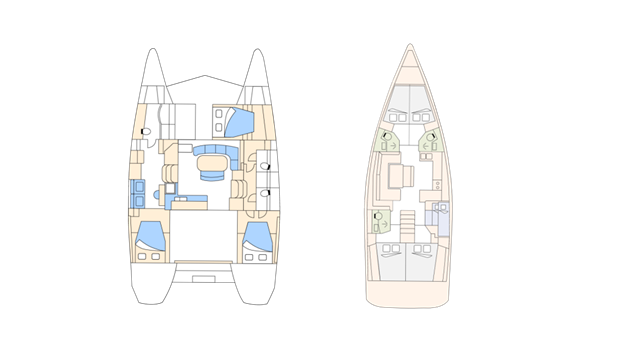 catamaran and sailboat layout