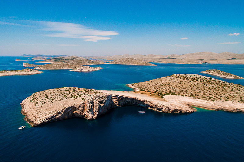 Luftaufnahme der Kornati-Inseln in Kroatien
