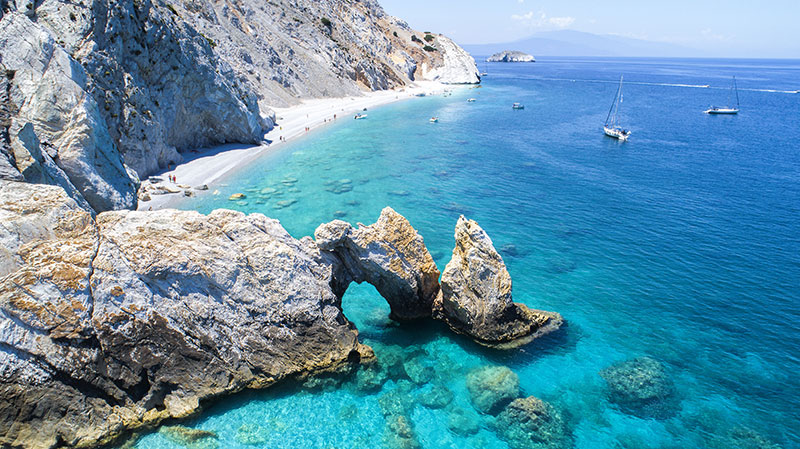 view to Lalaria beach in Sporades