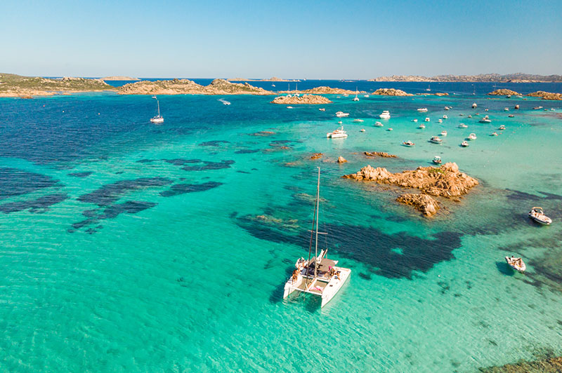 Boats on the clear turquoise water