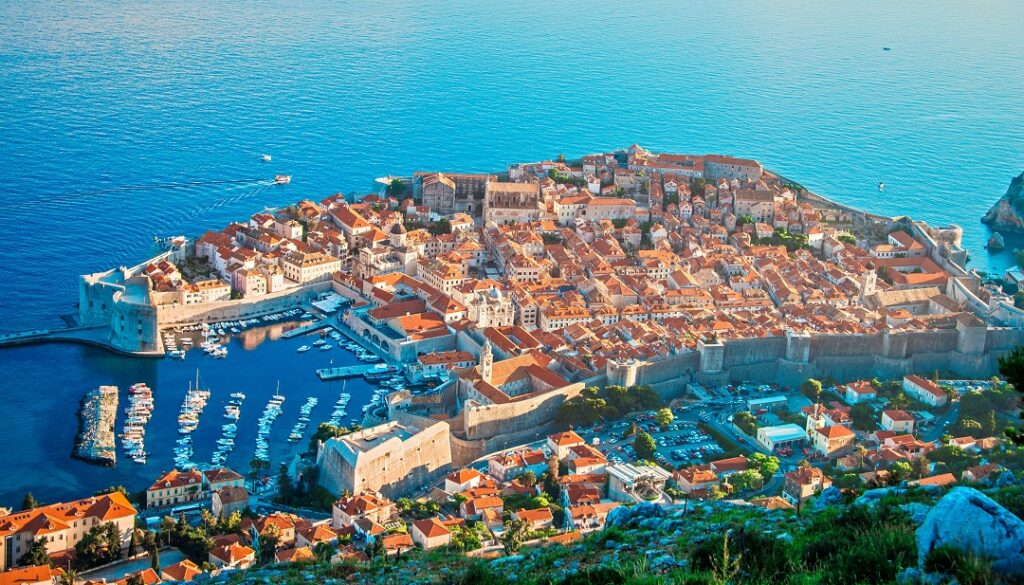 Luftbild nach Dubrovnik, Kroatien