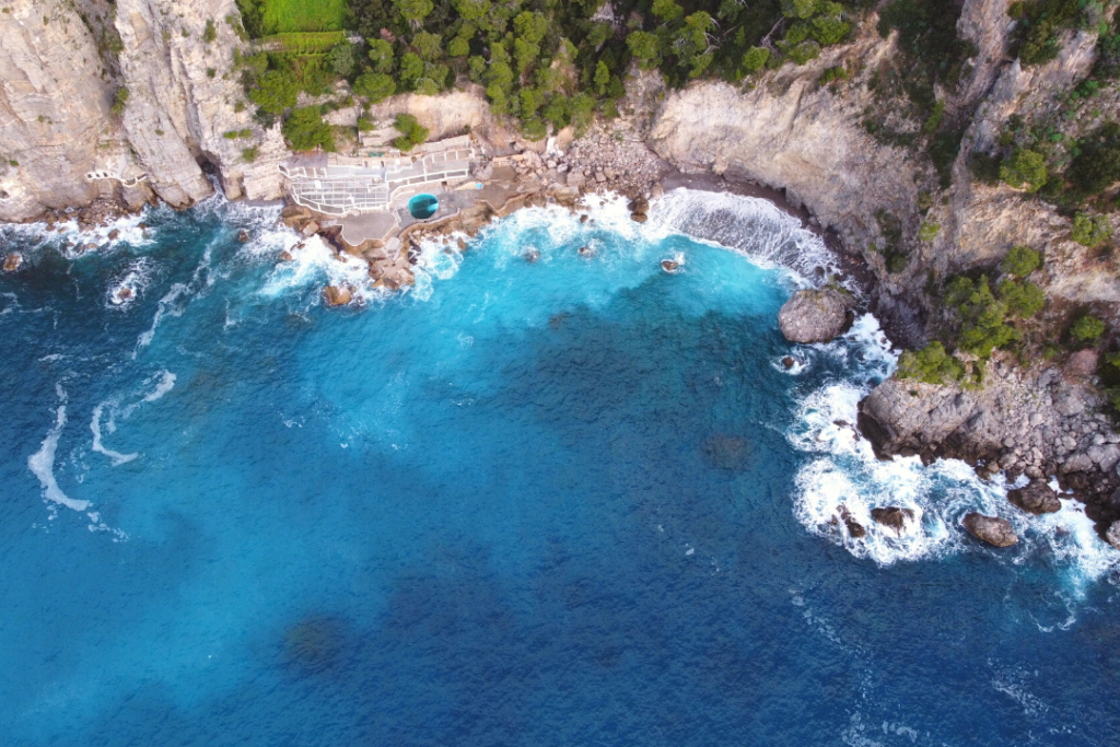 la Fontelina Strand auf Capri Luftaufnahme