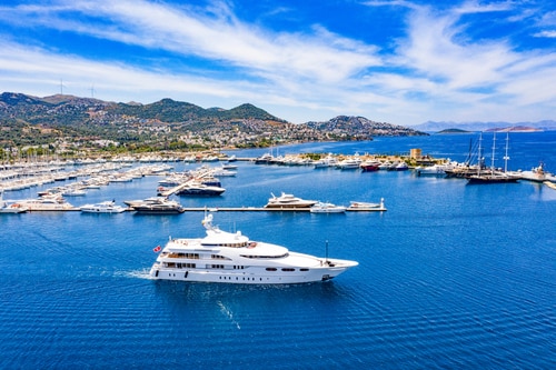 Luxury yacht off the Croatian coast