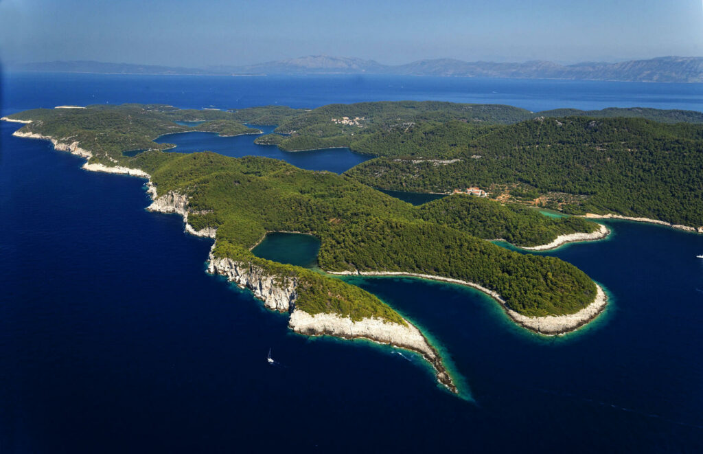 Mljet national park aerial view