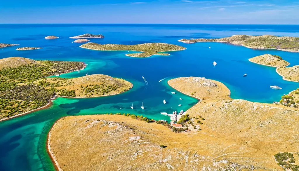 Luftaufnahme des Nationalparks Kornati