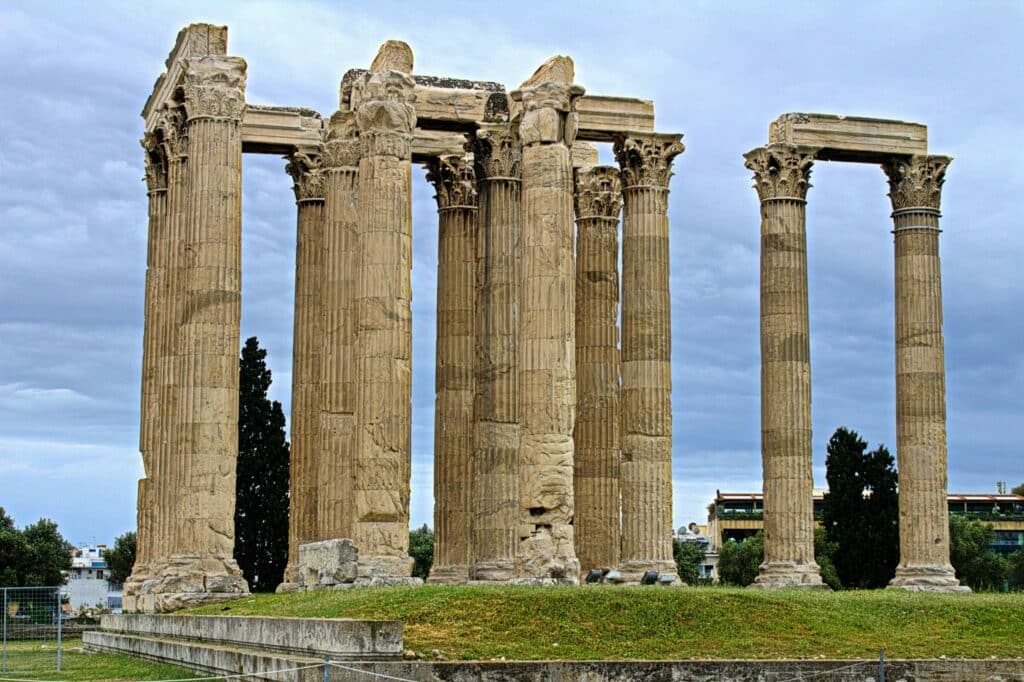 blick auf den zeus-tempel, olympia